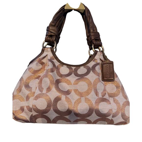 Coach Collector's 2009 Kisslock Parker*Optic Art C Signature Design*Rose Gold - Picture 1 of 1